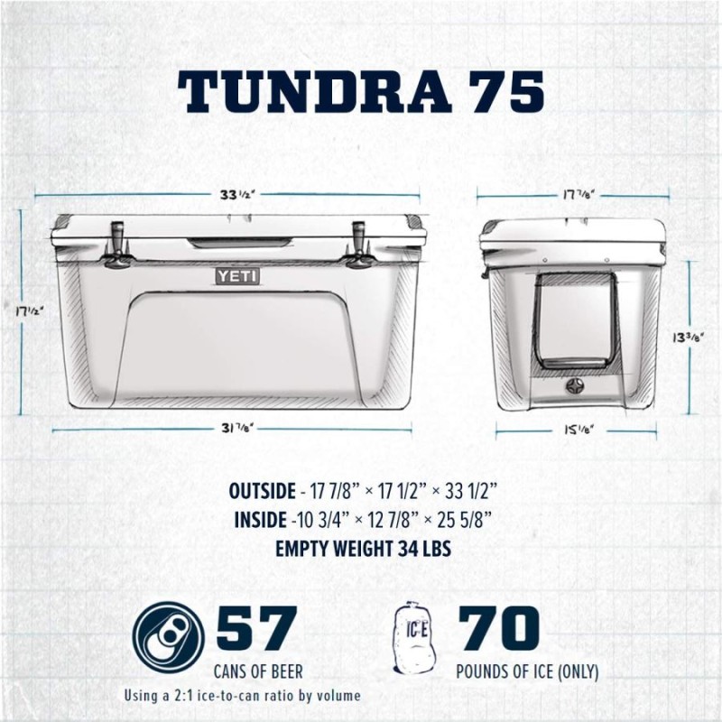 2色から選べます＞YETI Tundra 75 Hard Cooler / イエティ クーラー