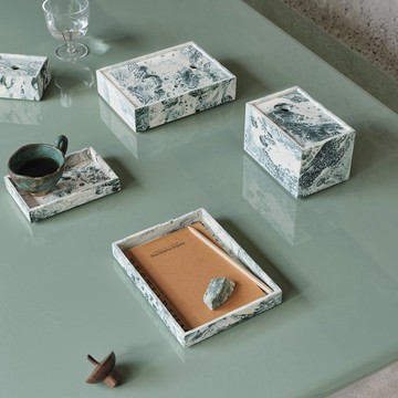 丹麥 Ferm LIVING MIST 置物盒 翠石白 15X20cm