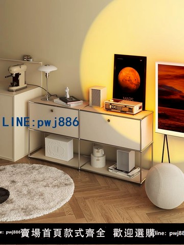 【物美價廉】中古模塊組合柜電視柜客廳ins風斗柜定制收納儲物柜不銹鋼餐邊柜