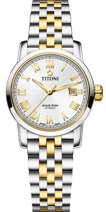 TITONI 梅花錶 天星系列 摩登經典女腕錶(23538SY-561)-28mm-銀面鋼帶【刷卡回饋 分期0利率】【APP下單點數13倍送】