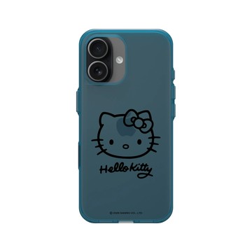 iPhone 17 Clear (相機按鈕) 夜幕藍 - 三麗鷗-Hello Kitty - 簡約系列-線條大頭