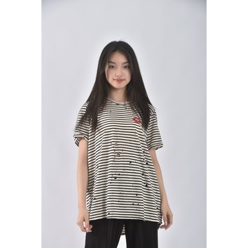 (S) lauren moshi棉質破洞白色短袖上衣二手衣