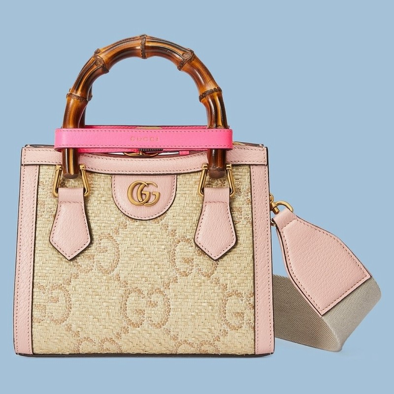 グッチ Gucci バッグ バック トートバッグ ショルダーバッグ ピンク ベージュ Gg ラフィア ファブリック レザー 通販 Lineポイント最大0 5 Get Lineショッピング