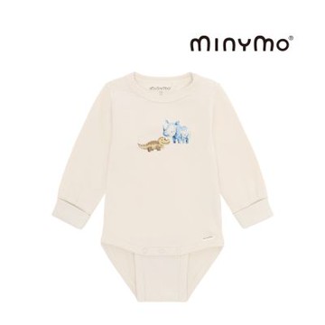 Brands4kids 復古恐龍米色長袖包屁衣_minymo系列