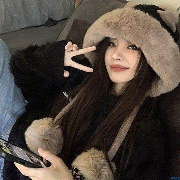 冬季韓版百搭可愛耳朵毛絨帽女款加絨護耳雷鋒帽子女保暖包頭帽潮 毛線帽 針織帽 毛帽 大頭圍 加大帽圍 針織保