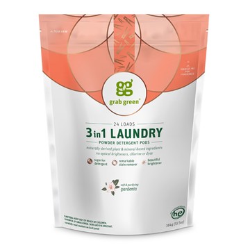 GrabGreen 3-in-1 Laundry Detergent Pods Gardenia 24 Pods