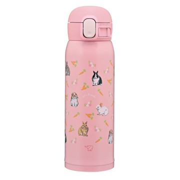 ZOJIRUSHI 象印 不銹鋼真空保溫杯兒童水壺  兔兔好友 粉色  480ml  1個