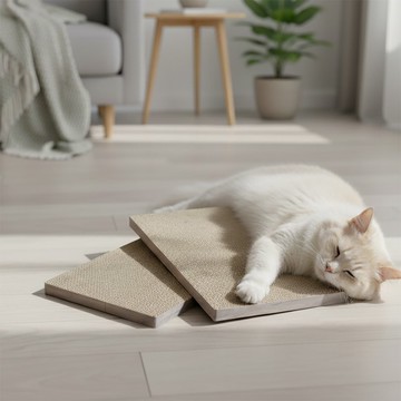 【安閣家】頑強 貓抓板(2片) - 燕麥色 (贈送純天然木天蓼)