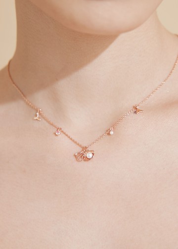 簍空貝殼珍珠・鎖骨鍊