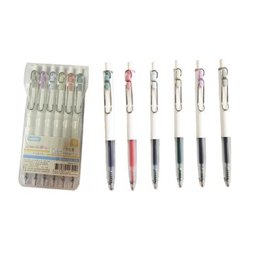 節奏 TEMPO 筆夾中性筆 藍/紅/黑/紫/綠/淺藍 0.5mm 6色入 /組 GL-200-6｜領券最高折$220