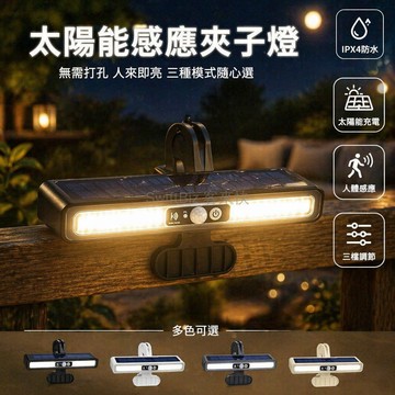 台灣出貨✨ 太陽能壁燈 戶外庭院夾子燈 人體感應照明燈 防水不插電路燈 暖光白光超亮款