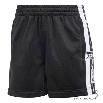 Adidas 短褲 女裝 側邊排扣 黑【運動世界】IU2518