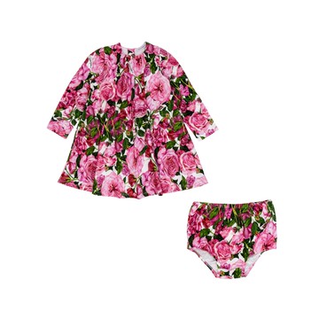 Dolce & Gabbana Kids 嬰幼兒玫瑰花洋裝
