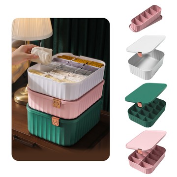 內衣褲襪分格收納盒 【C175】 精緻標籤 附蓋收納盒 襪子收納盒 內褲收納盒 分隔收納盒 多格收納盒 標籤收納盒 衣櫃置物盒 收納整理盒 衣物分隔盒 儲物盒 收納用品