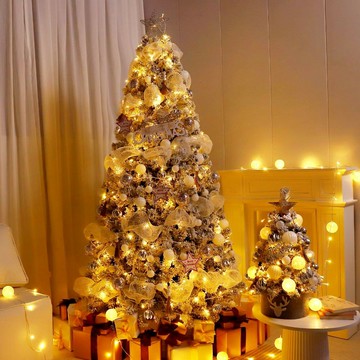 新款落雪聖誕樹套餐1.2/1.5/1.8/2.4米模擬樹2.1加密豪華裝飾擺件