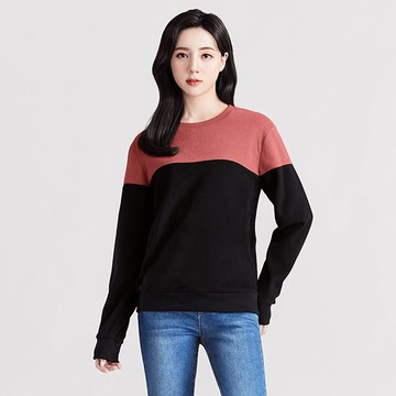 【雙12限定199】保暖.MIT永續環保材質-Fleece輕量保暖拼色長袖上衣