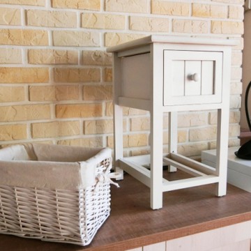 Amos-鄉村單抽竹籃置物櫃(1入)