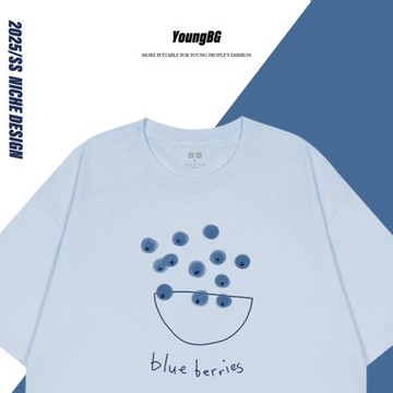 YoungBG NICHE DESIGN 日系休閑溫柔顯瘦寬松純棉2025新款夏季t恤