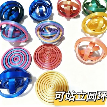 【台灣出貨】批發 3D打印 七環彩環 彩輪 圓環星際 學生解壓盤 螺旋輪 多邊形 推樂 3D打印彩環 3D打印圓環