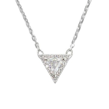 SWAROVSKI 施華洛世奇 Otryx 密鑲閃耀水晶倒三角立體綴飾銀色項鍊 5649002