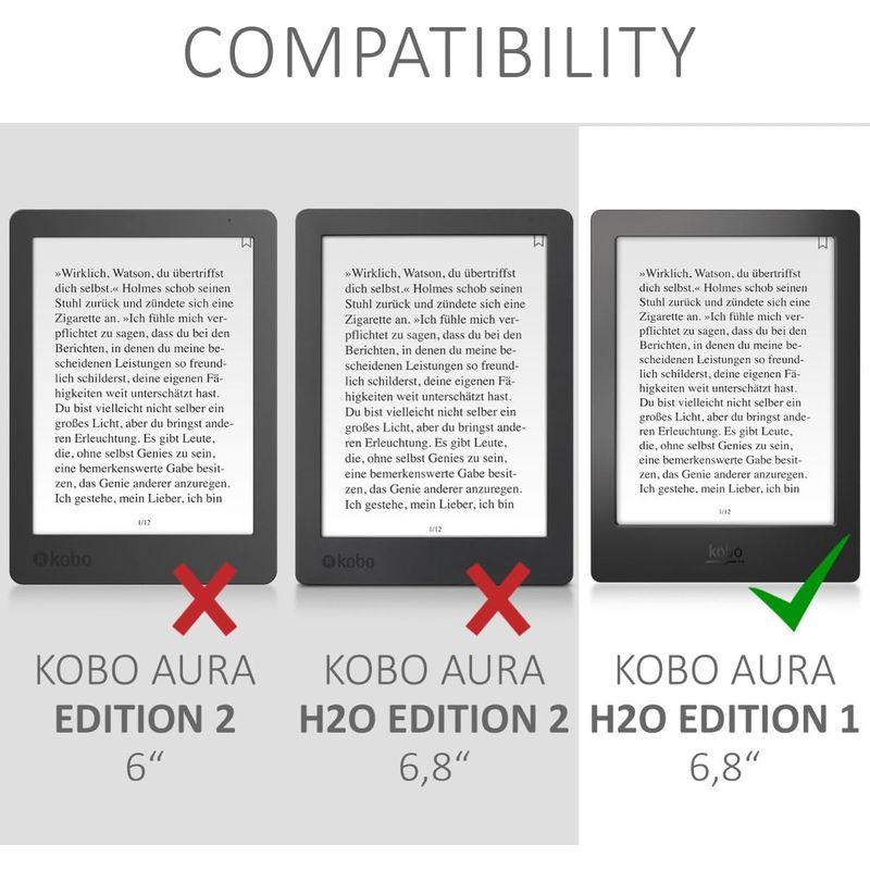 kwmobile 対応: Kobo Aura H2O Edition ケース キャンバス 電子書籍カバー オートスリープ rea