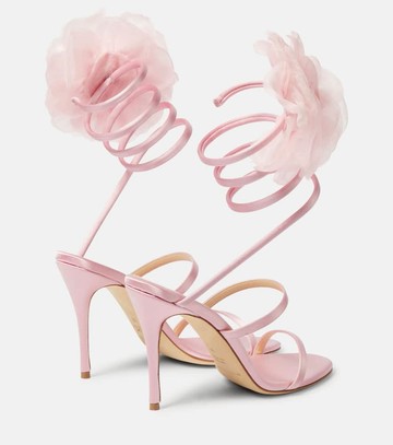 Magda Butrym Floral-appliqué satin sandals