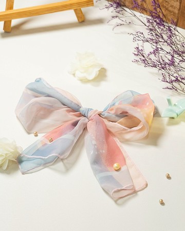 【眾山・日出】雪紡窄版絲巾18×90cm | 領巾 髮飾 禮物