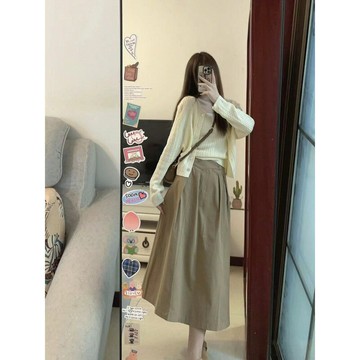 秋季新款女裝套裝慵懶風針織上衣半身裙洋氣質韓版高級感兩三件套鑫弘-素時衣櫥