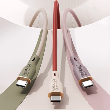 【Coca-cola】可口可樂 經典復古色Type-C雙頭快充傳輸線 C-1香草可樂