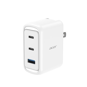 70W 氮化鎵GaN USB-C 三孔（2C1A）電源供應器 白色