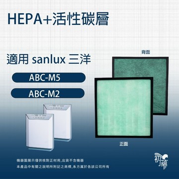 適用 SANLUX 台灣三洋 ABC-M5 ABC-M2 高效HEPA+活性碳濾網二合一濾網