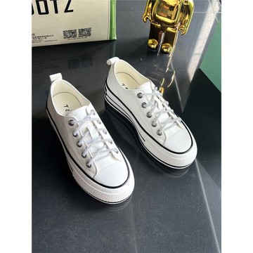 日常圓頭系帶淺口平底鞋2022秋時尚百搭真皮撞色透氣休閑鞋板鞋女