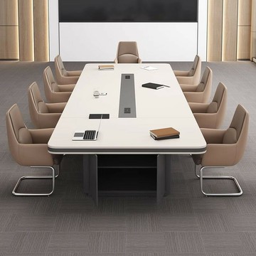 會議桌 長桌 辦公桌 洽談桌 免運 開立發票 高級輕奢會議桌現代大型會議室辦公室辦公桌桌椅簡約現代培訓組合