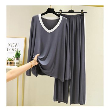 莫代爾棉寬松女薄款大碼長袖睡衣