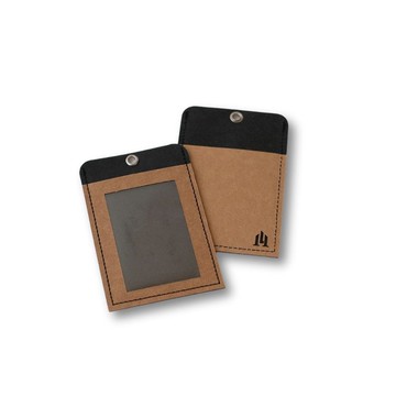 雙卡層證件套 巧克棕 機能紙革 時尚永續 質感溫潤 台灣職人手作