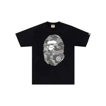 BAPE Honeycomb Camo Ape Head Tee 蜂巢壓紋 雙面灰迷彩猿人 短袖 黑色 RAY-125