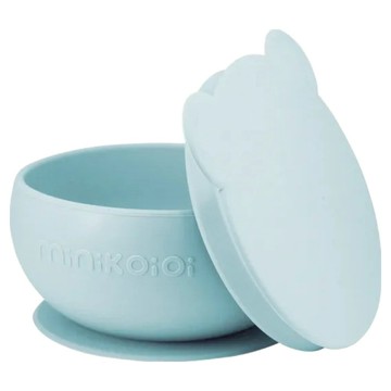 MiNiKOiOi 食品級防滑矽膠餐碗  1個  天空藍