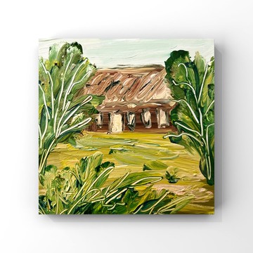 英格蘭藝術小屋房屋油畫威爾斯英國風景原創藝術品