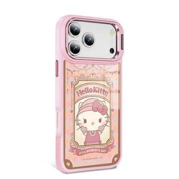 三麗鷗iPhone 全系列軍規防摔合金框隱形立架手機殼-名媛凱蒂