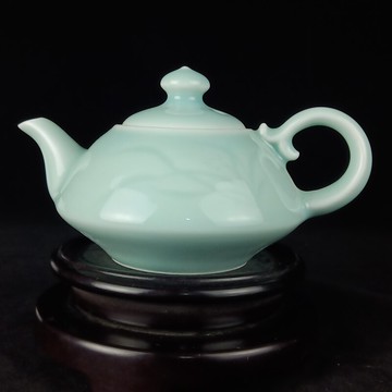 新品龍泉窯青瓷陶瓷小茶壺功夫茶壺用品用具茶具茶壺單品哥窯弟窯1入