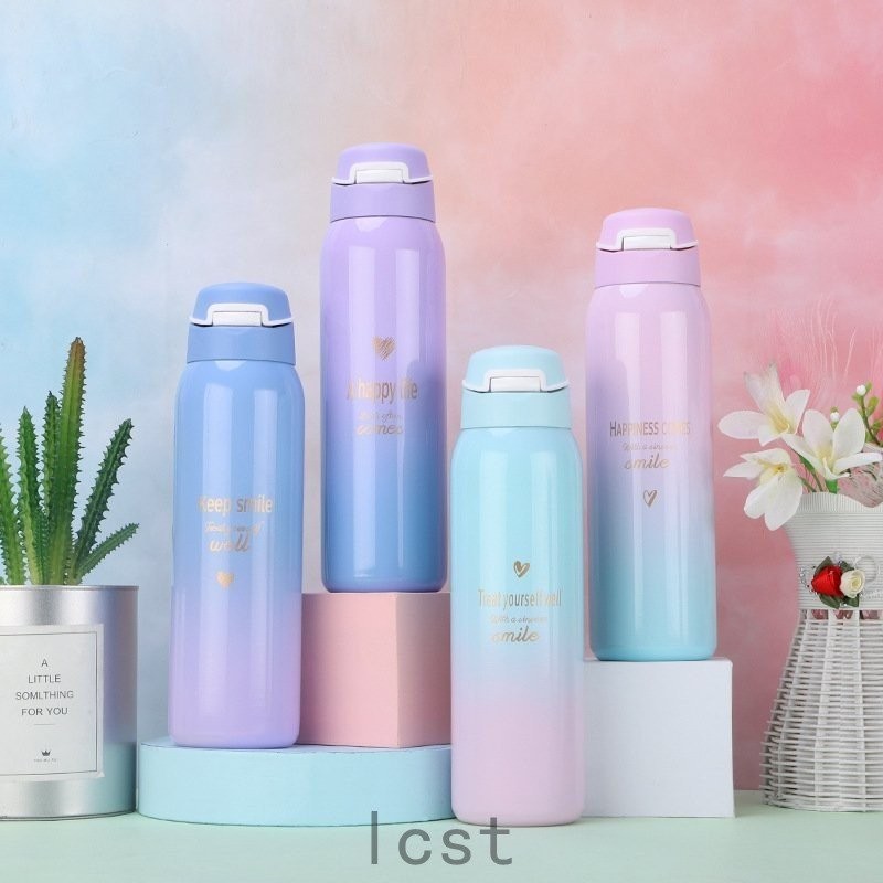 水筒おしゃれ500mlマグボトルグラデーションプレゼントギフトステンレスケータイボトル保温保冷ストロー付きスポーツジャグ携帯マグ通学通勤 通販 Lineポイント最大0 5 Get Lineショッピング