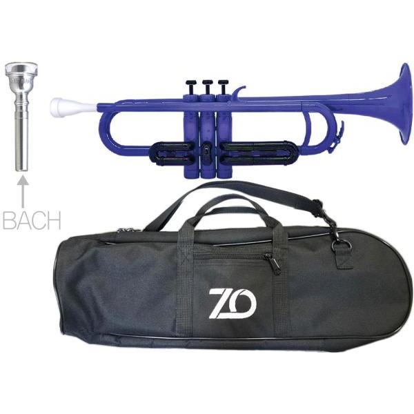 ZO(ゼットオー) TP-10BK トランペット ダークブルー アウトレット プラスチック 管楽器 Trumpet Dark Blue BACHマウスピース セット C　北海道 沖縄 離島不可