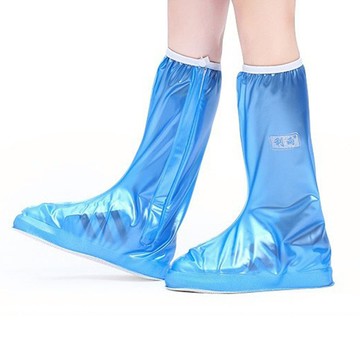 利雨 高筒防潑拉鍊式防雨鞋套  珠光藍  M