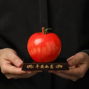 茶寵擺件陶瓷仿真蘋果平安客廳玄關酒柜裝飾茶盤家居桌面車載擺設