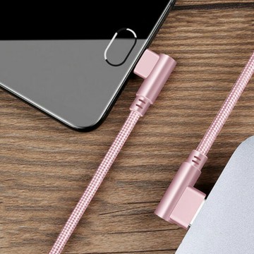 2米長直角彎頭安卓，type-c,蘋果，充電不擋手數據線。