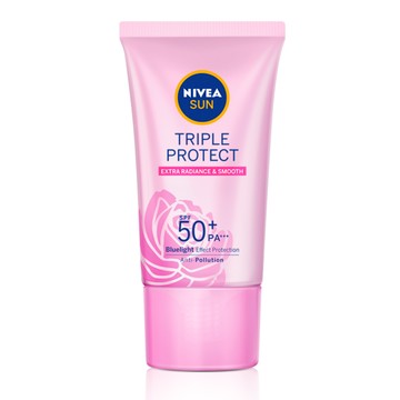 【NIVEA 妮維雅】3重防護輕透防曬凝乳-自然透亮玫瑰 40ml