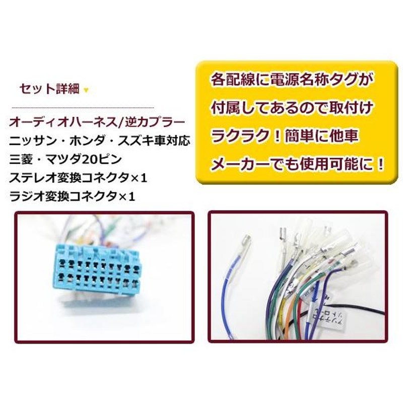 日産 20ピン オス逆カプラー オーディオハーネス ピノ H19.1〜Ｈ22.2