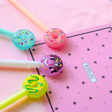 矽膠果凍甜甜圈筆 棒棒糖筆 水性原子筆 可愛創意造型筆 手帳筆 學生文具 辦公事務用品 贈品禮品