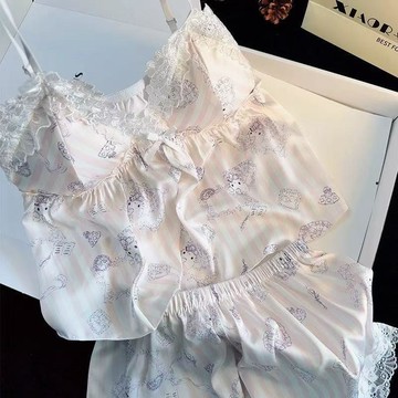 Xuan♥睡衣女士家居服套裝性感涼爽透氣簡約可愛四季卡通純欲風吊帶