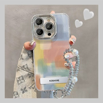 個性彩色筆刷適用蘋果16promax手機套iphone15防摔14羽紗殼12支架